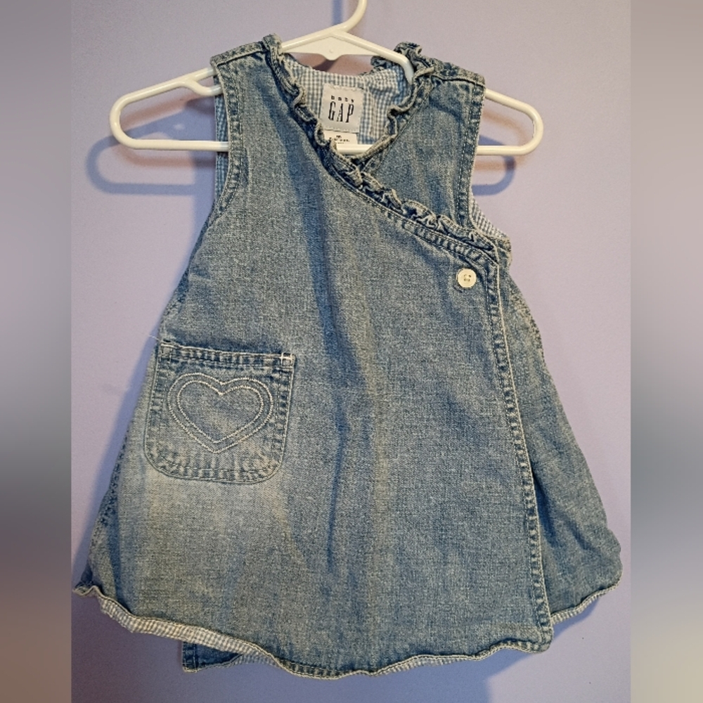 Vintage Y2K Baby Gap Denim Wrap Around Dress 6-12 Months